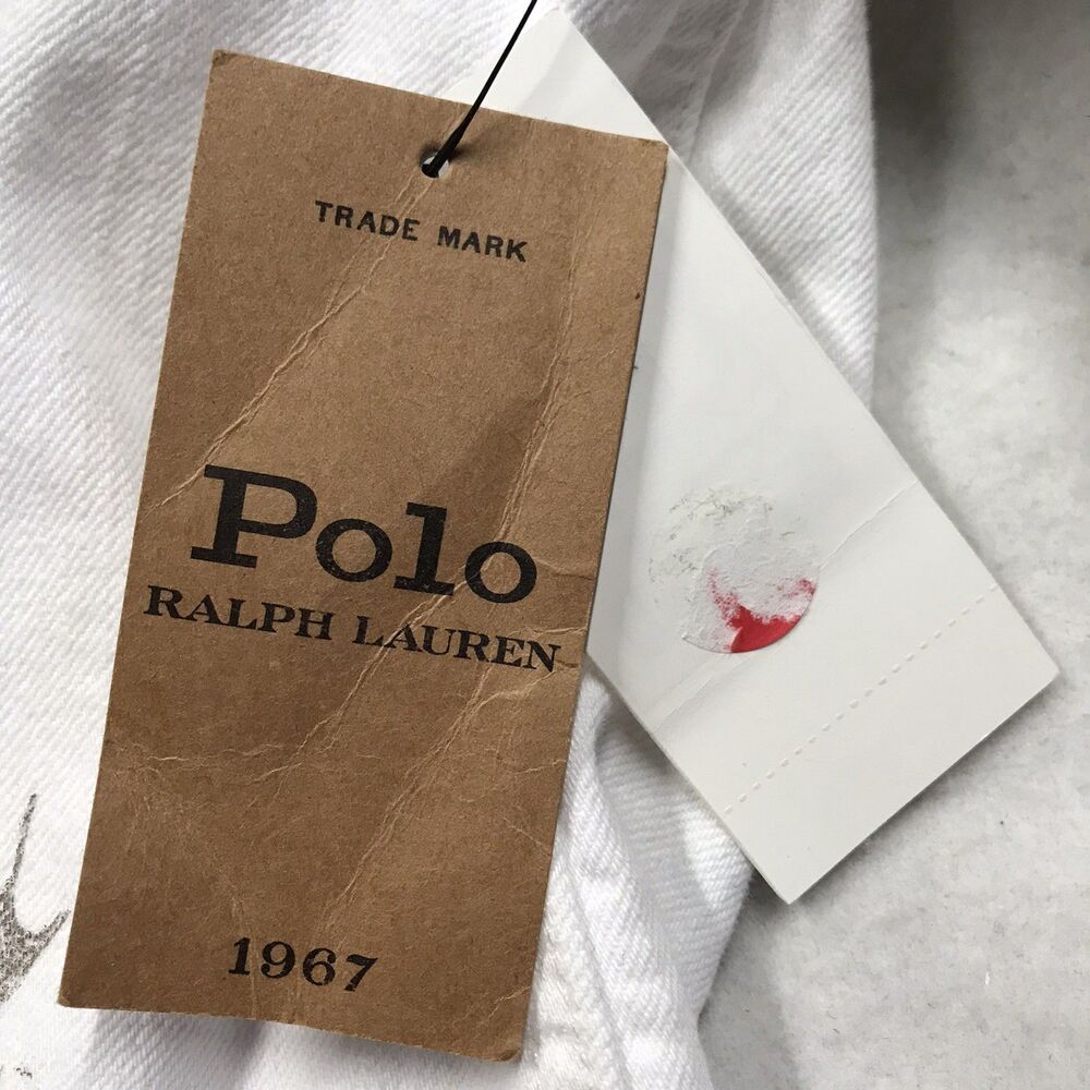 NWT POLO Ralph Lauren Denim Oxford Club Jacket Men 2XB White Rowdies Rugby Print - Picture 15 of 16